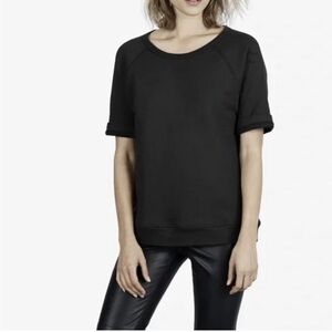 Everlane Black Short Sleeve Crew Neck Sweatshirt Large